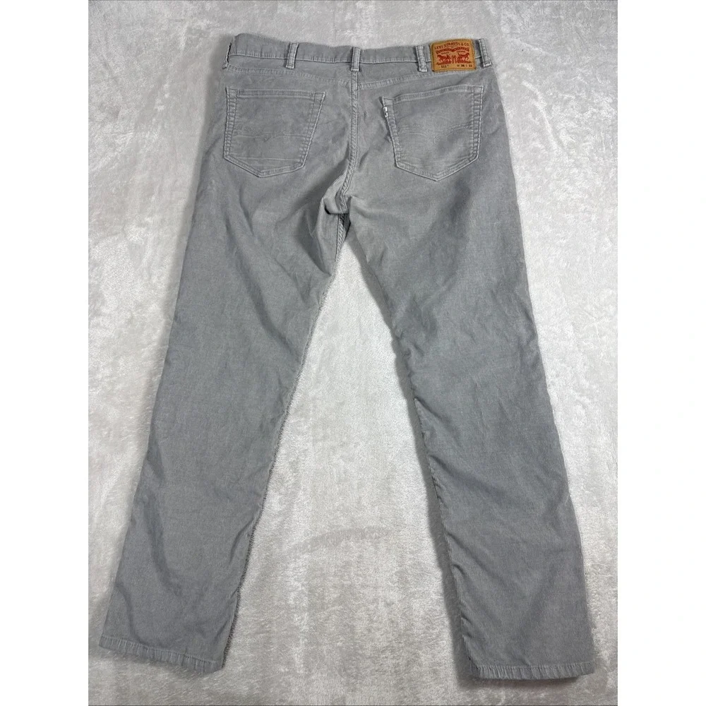 Levi's 511 Pants Corduroy Slim Light Gray Stretch Men's Size 38X32 - Picture 3 of 10